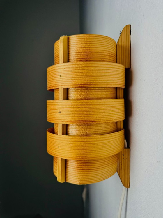 Set of Curved Pine Veneer Wall Lamps by Hans-Agne Jakobsson for Markaryd, Sweden, 1960s – Markaryd AB (photo 3 of 6)