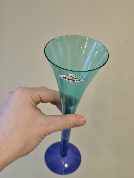 Image 1 of High Crystal Champagne Blue Purple Green Vintage