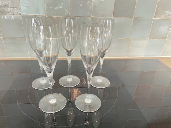 Image 1 of 5 copas de champán de cristal Baccarat - modelo Saint Rémy