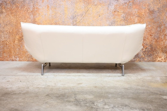Image 1 of Refurbished white leather Leolux Tango designer sofa