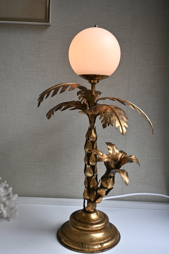 Image 1 of Hollywood Regency Table Lamp Palm Tree Hans Kögl