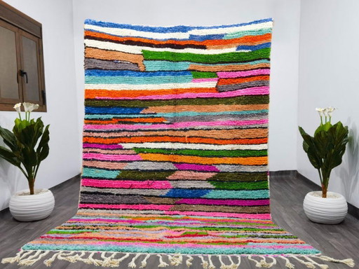 Mehrfarbige Berber-Tapis aus Leinen, 300 cm x 150 cm