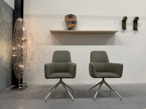 6 Leolux Gyon Hochstühle, Stoff Monza Melange