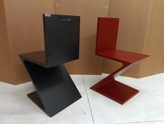 Image 1 of Sedia ALIVAR MVSEVM 514 ZIG ZAG (NUOVA, MAI USATA) Rosso Bordeaux o Nero