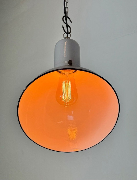 Image 1 of Suspension industrielle en émail gris, années 1960