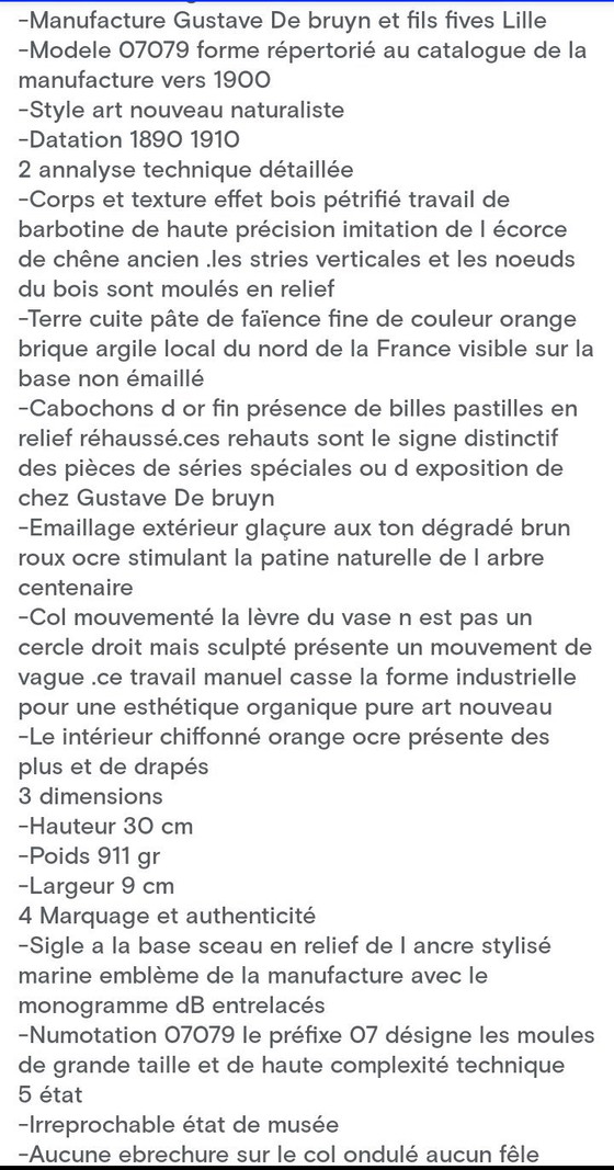 Image 1 of Rare Art Deco vase by Gustave De Bruyn, Fives, Lille