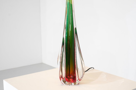 Image 1 of Lampe de table en verre de Murano attribuée à Flavio Poli pour Seguso, Italie, années 1960s