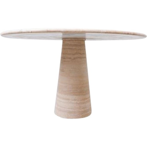 Vintage Travertine Table, Italian 1970s