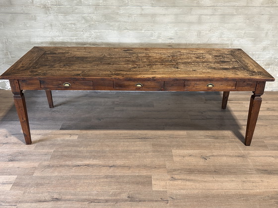 Image 1 of Table de campagne - 249 x 98 cm avec 2 tiroirs