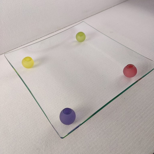 Frutero de cristal Montana Design, años 80, vintage, posmoderno