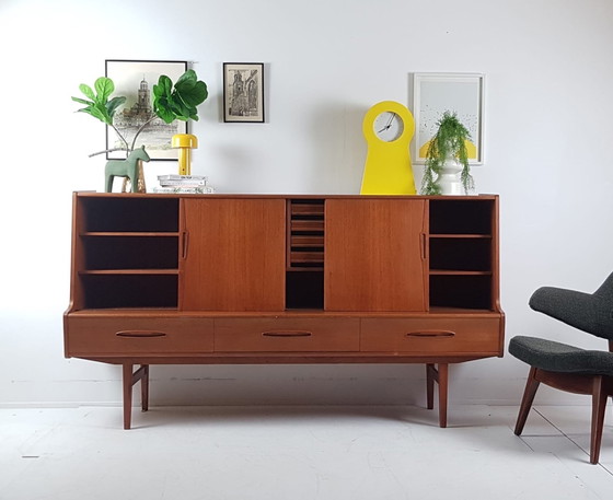 Image 1 of Vintage Deens Highboard | drankenkast buffetkast teak Danish