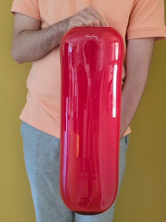 Image 1 of Henry Dean, jarrones de diseño XL en rojo brillante, firmados