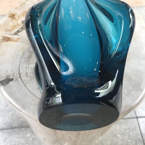 Image 1 of Vaso vintage blu di Murano, 1970
