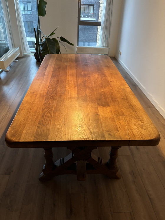 Image 1 of Antique solid oak monastery table table antique oak dining table