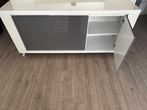 Image 1 of Sideboard with mirror - modern white/grey with plenty of storage space