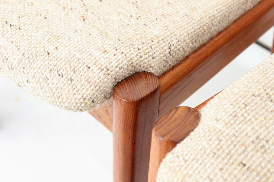 Image 1 of as new, Holstebro Danish Dining Chairs / Vintage Dining Chair in Teak and new Virgin Wool Cover
