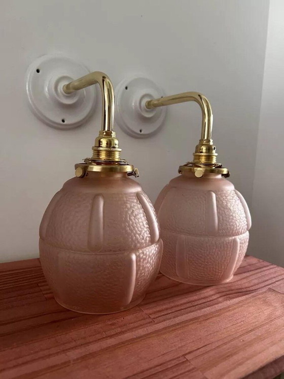 Image 1 of Pastel Art Deco Wall Sconces