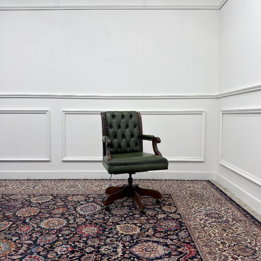 Green English Chesterfield Office Chair