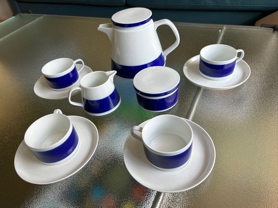 Image 1 of Koffieservies Mellita Wit Met Blauw