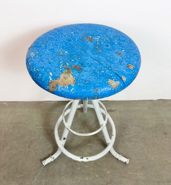 Image 1 of Grey Industrial Workshop Stool, 1960s
