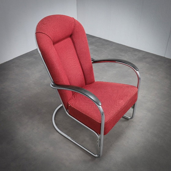 Image 1 of Fauteuil lounge Bauhaus modèle AA par W.H. Gispen pour Dutch Originals, années 1990