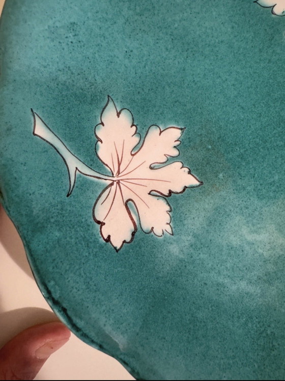 Mid-Century Decorative Plate in Turquoise Ceramic, 1950s-60s – Table accessories (photo 2 of 5)