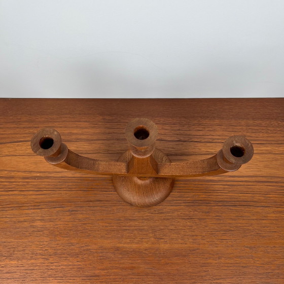 Image 1 of Candelabro de teca de tres brazos, 1960/70