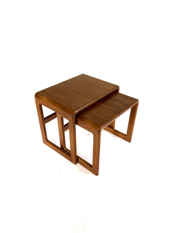 Image 1 of 2x vintage Danish teak side table, Dyrlund ‘80
