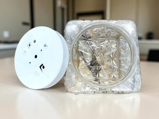 Image 1 of Quadratische Wand- oder Deckenleuchte mit Glaseinbau