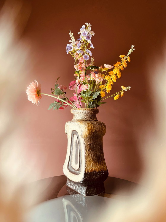 Image 1 of Sculptural Brutalist ceramic vase West Germany