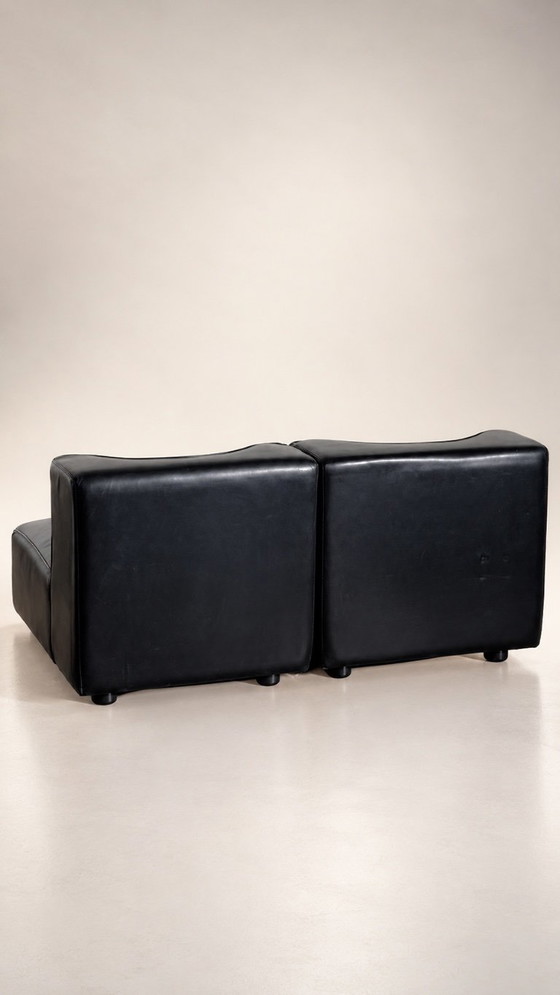 Divano Modulare '9000' in Pelle Nera di Tito Agnoli – Mobilier international, Divani modulari (photo 11 of 17)
