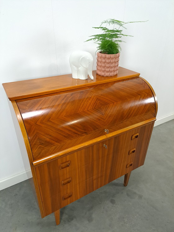 Image 1 of Bureau secret suédois avec tiroirs, bureau scandinave