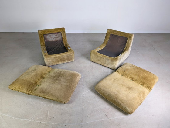 Image 1 of Set of 2 Space Age armchairs three-point - COR Luigi Colani suede