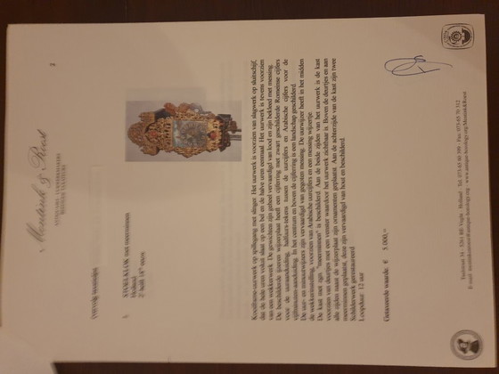 Image 1 of antique chair clock 18th century.