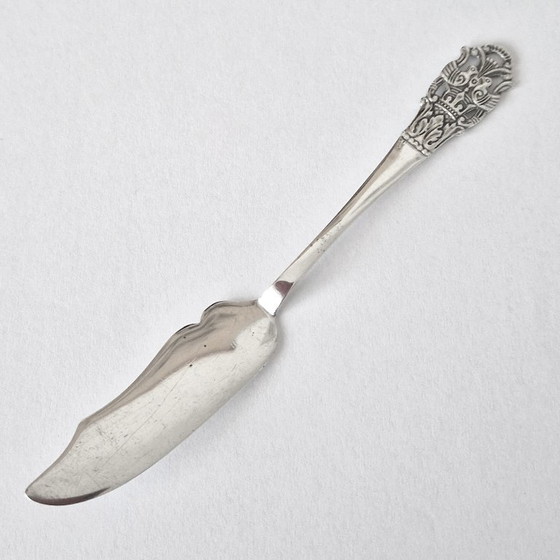 Nils Hansen Noruega - Cuchillo de mantequilla Diplomat de plata – Nils Hansen Norway, Juegos de cubiertos (photo 2 of 5)