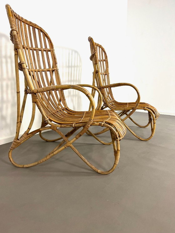 Image 1 of Poltrone in rattan di Rohé Noordwolde, anni '60.