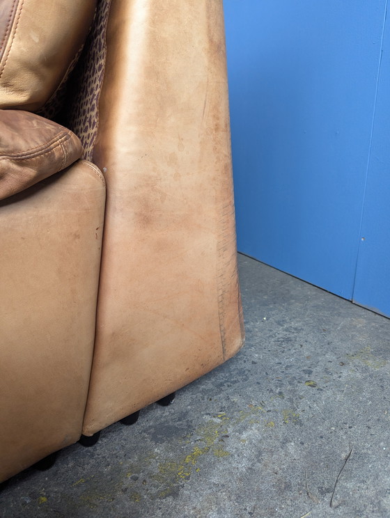 Image 1 of Vintage Italiaanse leren 2zits bank, Brunati 1970s 