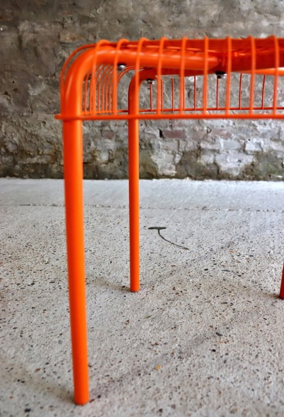 Image 1 of 2x Vintage Västerön IKEA Oranje Draadkruk by Inma Bermúdez en Francis Cayouotte, 1990s