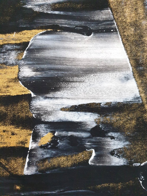 Jürgen Angeler - Gouden Barrière, Schilderijen & Tekeningen, Canvas, Zwart, Abstract (foto 13 van 14)