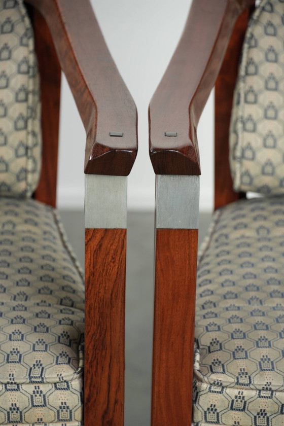 Image 1 of 4 x Art Deco design Schuitema eetkamerstoel uit de Decoforma serie met luxe stoffen bekleding