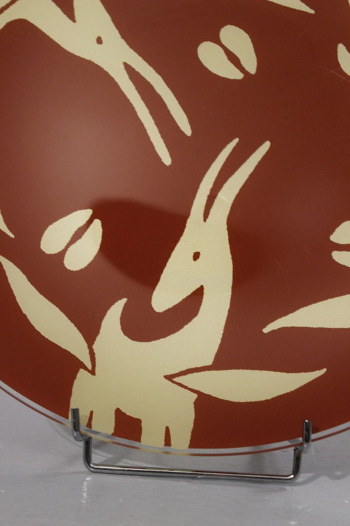 Yves Blayo grand plat décoratif en verre design post-moderne France 1990s