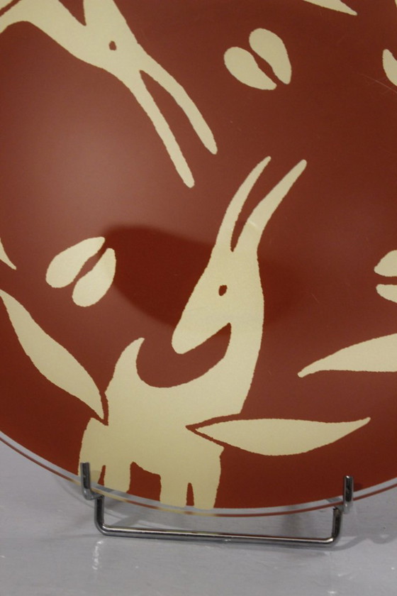 Image 1 of Yves Blayo grande piatto decorativo in vetro design postmoderno Francia anni '90