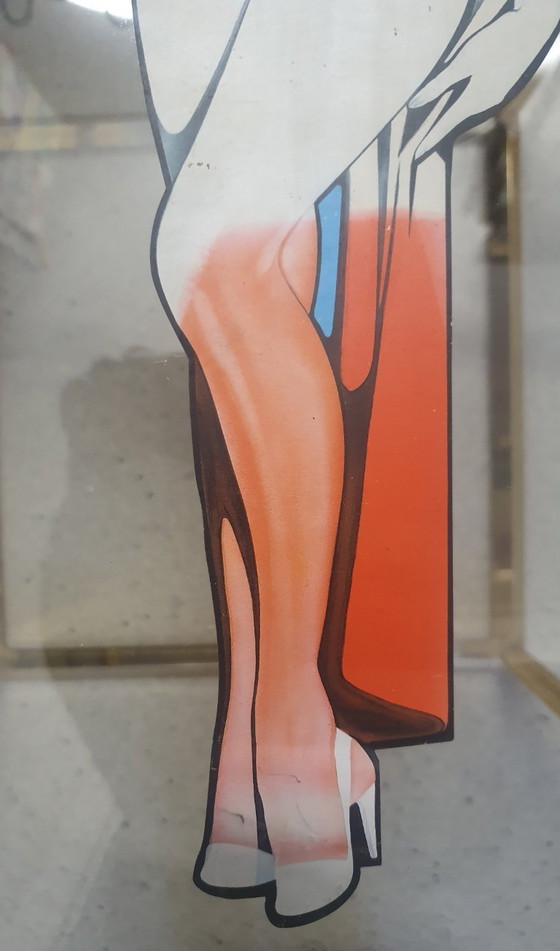 Image 1 of Vintage Miss Berger blikken silhouet – pin-up uit de jaren 50 – Pastis 45 – 46 cm