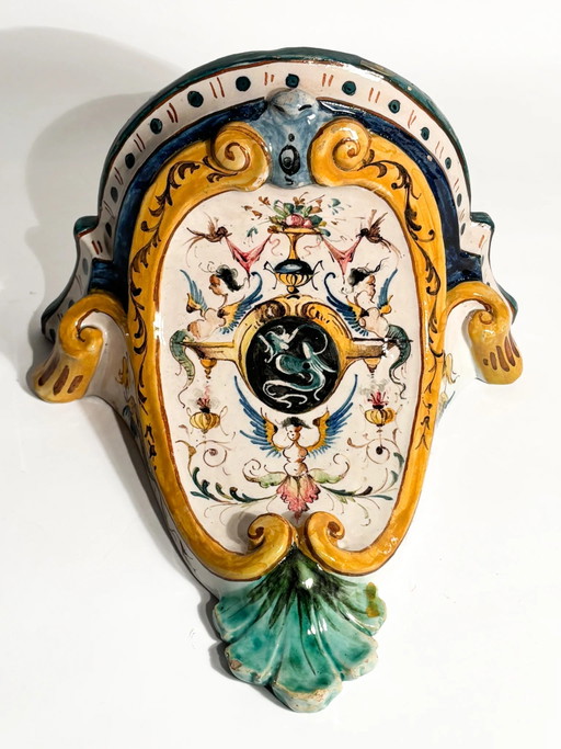 Handbemaltes Keramikregal aus Faenza, Anfang des 20. Jahrhunderts – decoratieve objecten, Ceramic (photo 2 of 15)