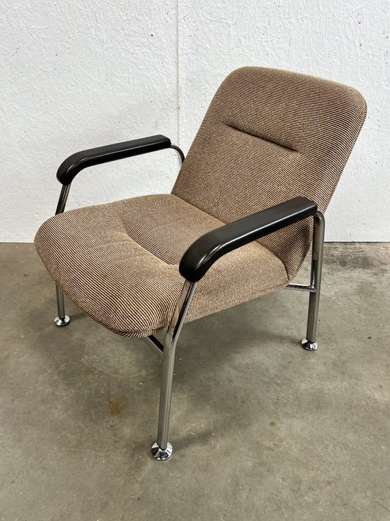 Set Poltrone Tubolari Cromate Vintage, Paesi Bassi Anni '70 – Tessile, Cromo, Mid Century Modern (photo 10 of 16)