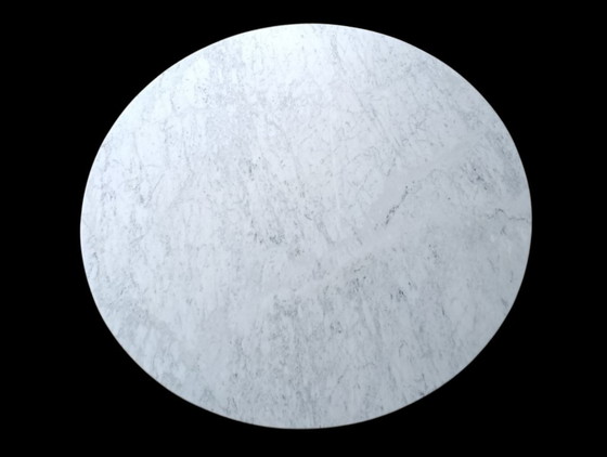 Knoll International Eero Saarinen Tulp Tafel Bureau 107cm Marmer – Eettafels, Marble, Aluminium, Vintage (photo 5 of 6)