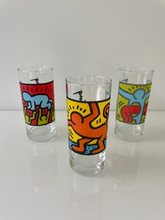 Image 1 of Keith Haring X Quick Longdrinkgläser (3er-Set) - 1990er Jahre