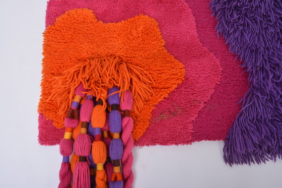 Image 1 of Bunter Wandteppich eines deutschen Künstlers aus den 1970er Jahren von Ewald Kröner für Schloss Hackhausen