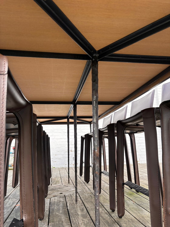 Image 1 of 8 sillas de comedor Cassina CAB 410 y mesa de comedor de palisandro personalizada