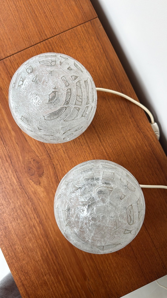 Image 1 of Lampade da tavolo spaziali cromate e in vetro di Doria Leuchten